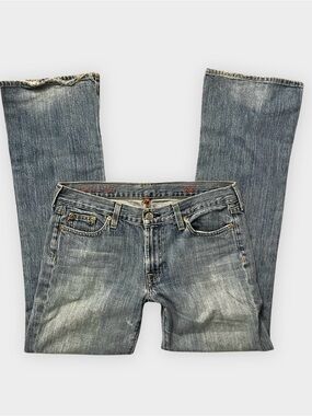 J.Crew Hipslung Low Rise Flare Jeans Vintage Y2K Whiskered Size 29S